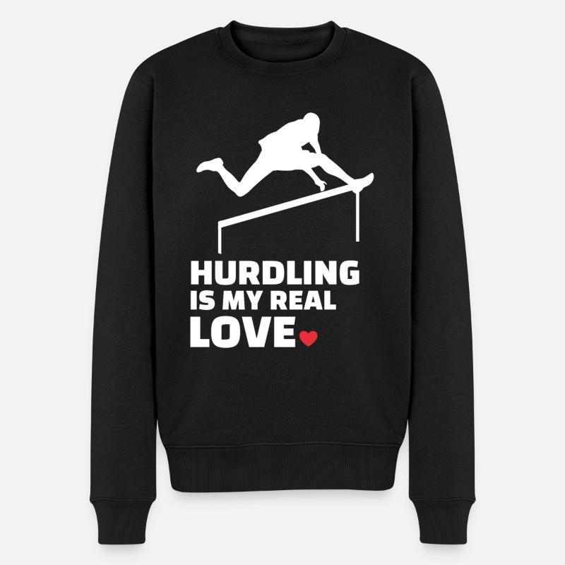 Ich Liebe Hürden - Männer Premium Bio Pullover - Schwarz