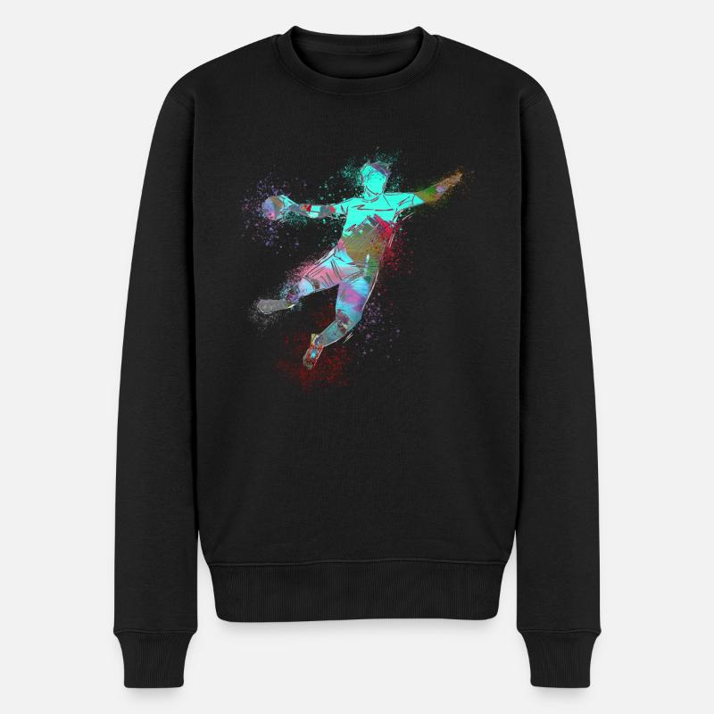 Handball, handballer, Beachhandball,Graffiti - Männer Premium Bio Pullover - Schwarz