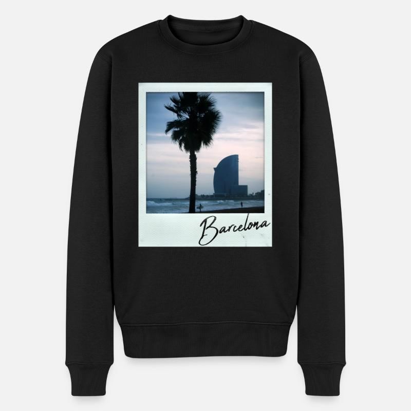 Plage de Barcelone - Pull Premium bio Homme - noir