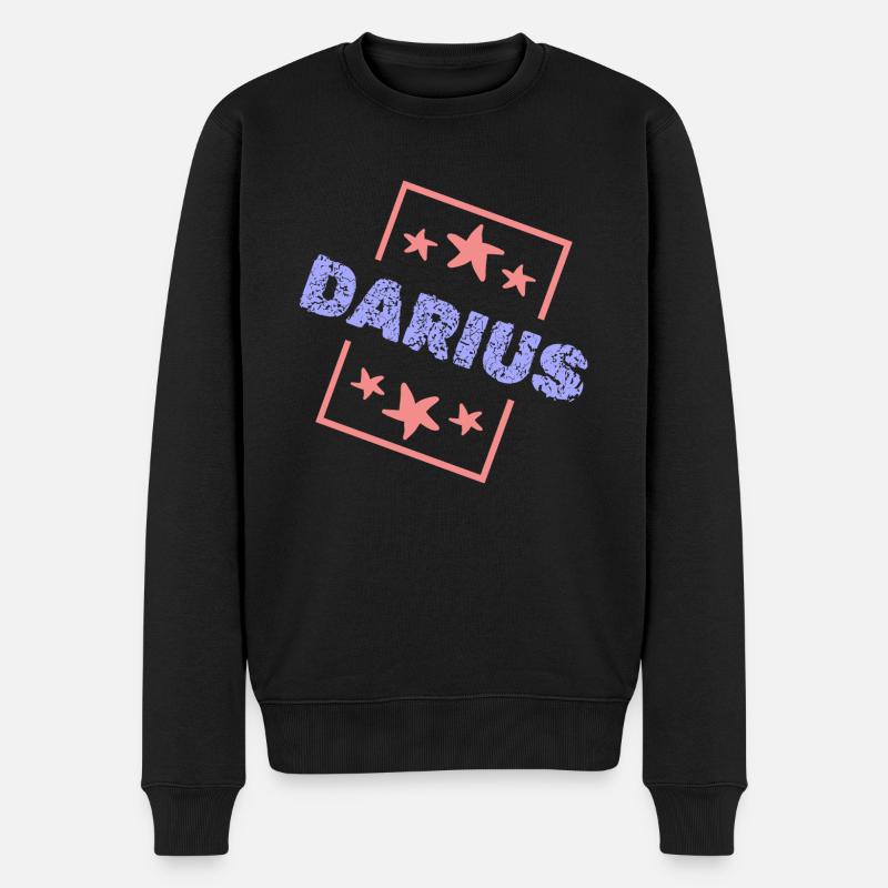 Vorname Darius - Männer Premium Bio Pullover - Schwarz