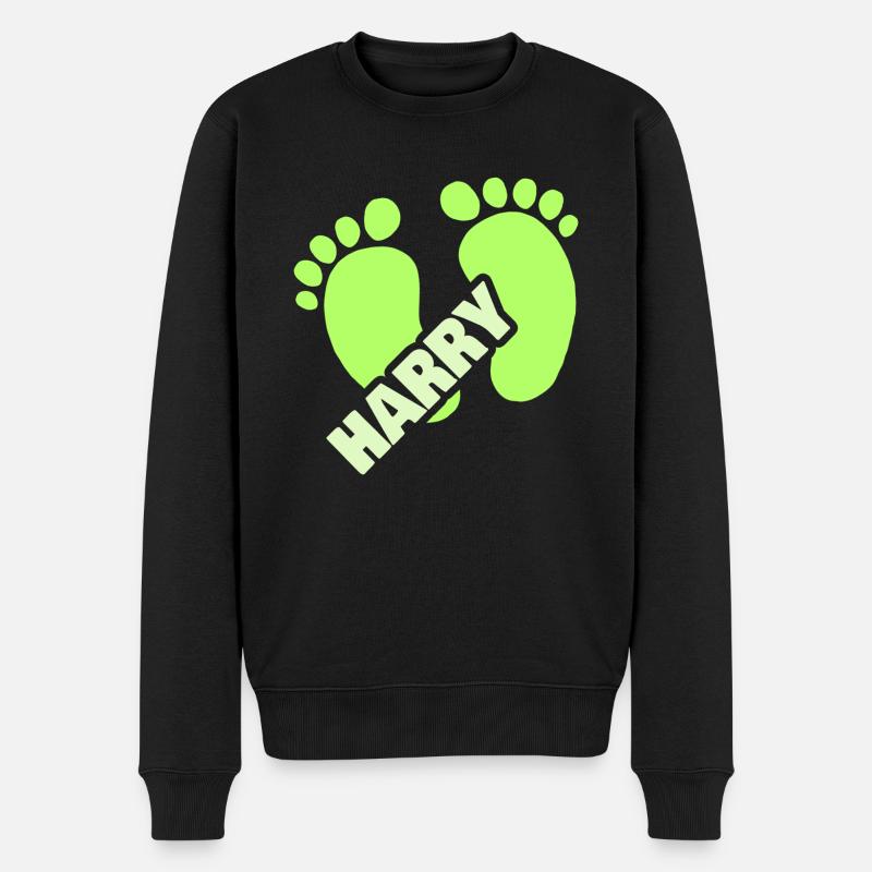 Geburt Harry - Männer Premium Bio Pullover - Schwarz