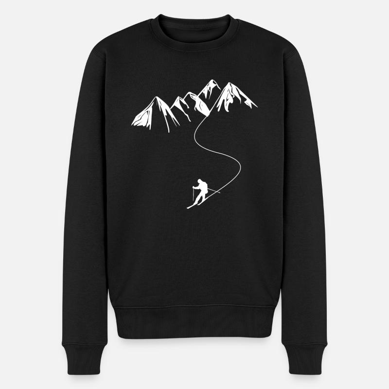 Skifahrer Skifahren Wintersport - Männer Premium Bio Pullover - Schwarz