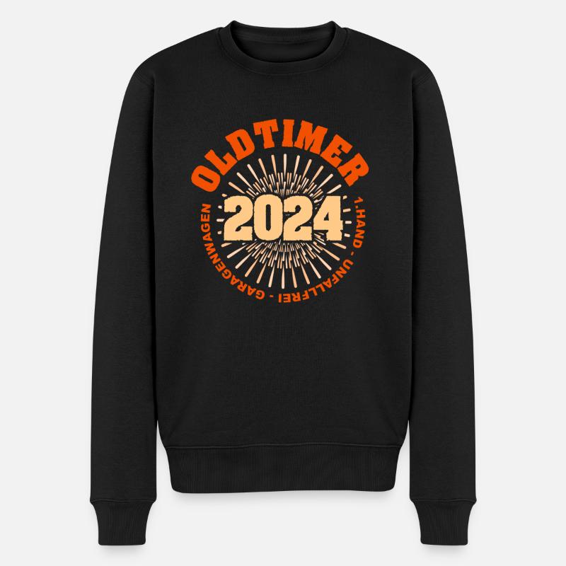Spruch 2024 - Männer Premium Bio Pullover - Schwarz