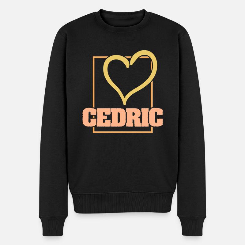 Amour pour Cédric Cœur Amour - Pull Premium bio Homme - noir