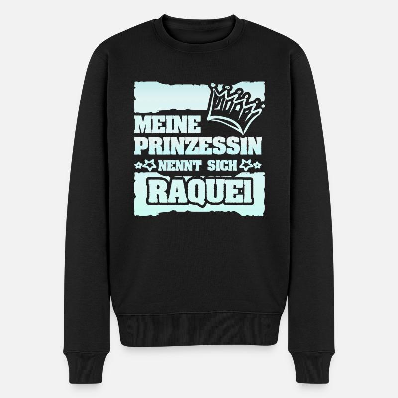 Mädchenname Raquel - Männer Premium Bio Pullover - Schwarz