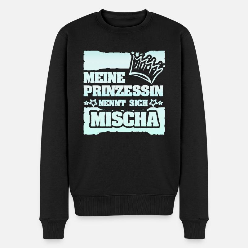 Mädchenname Mischa - Männer Premium Bio Pullover - Schwarz