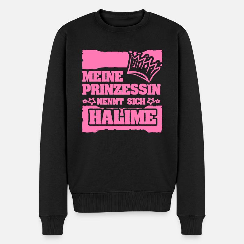 Mädchenname Halime - Männer Premium Bio Pullover - Schwarz