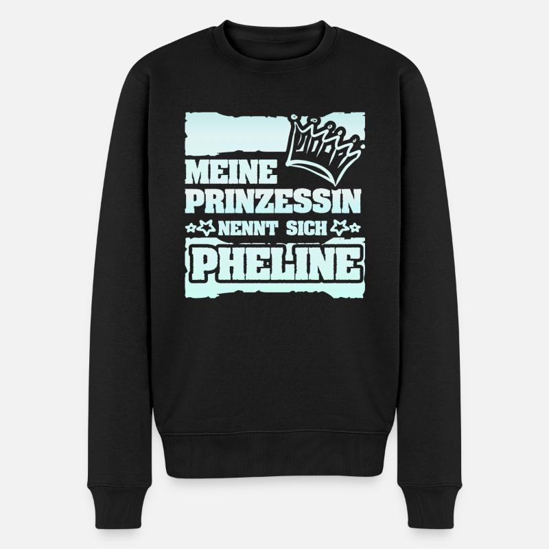 Pheline als Mädchenname - Männer Premium Bio Pullover - Schwarz