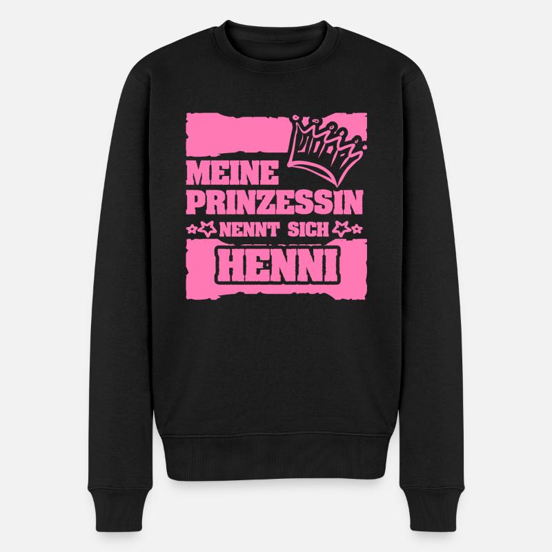 Mädchenname Henni - Männer Premium Bio Pullover - Schwarz