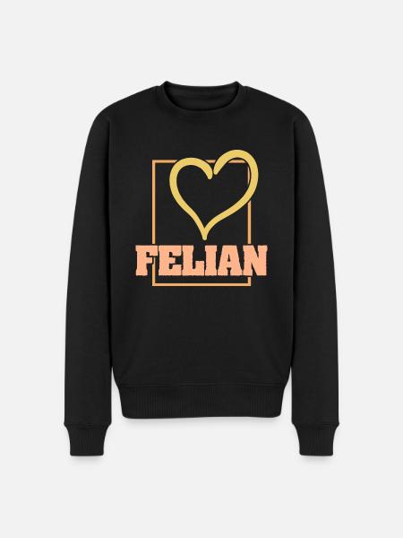 Herz Felian - Männer Premium Bio Pullover - Schwarz