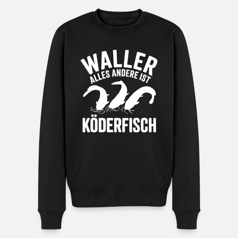 Wels Waller fischen Sportfischen - Männer Premium Bio Pullover - Schwarz
