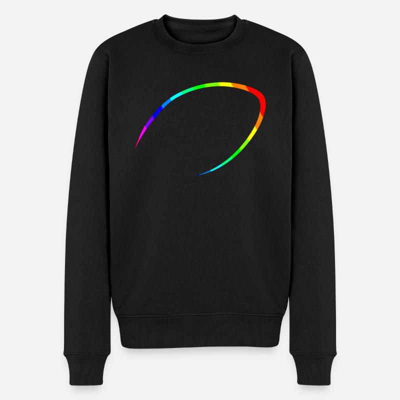 American Football Silhouette im Regenbogen Design - Männer Premium Bio Pullover - Schwarz