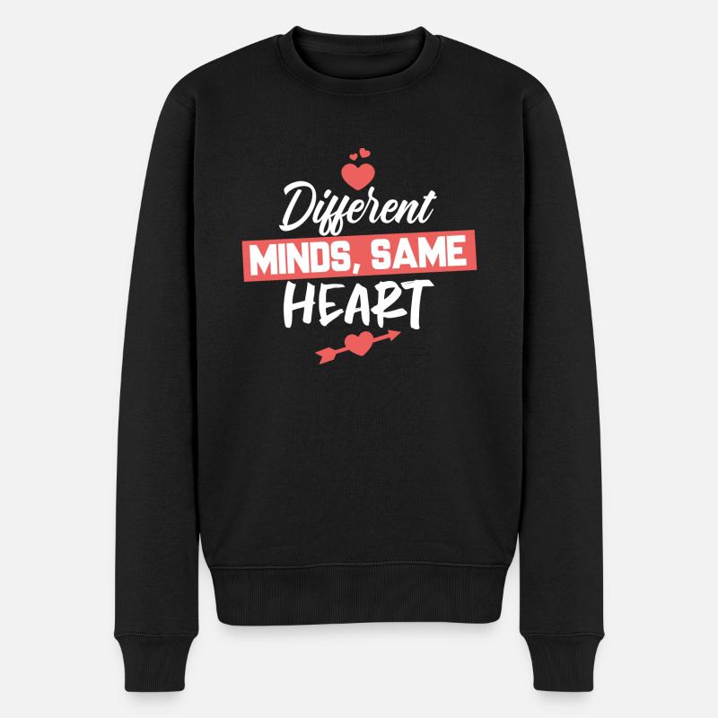Neurodiverses Ehepaar Valentinstag - Männer Premium Bio Pullover - Schwarz