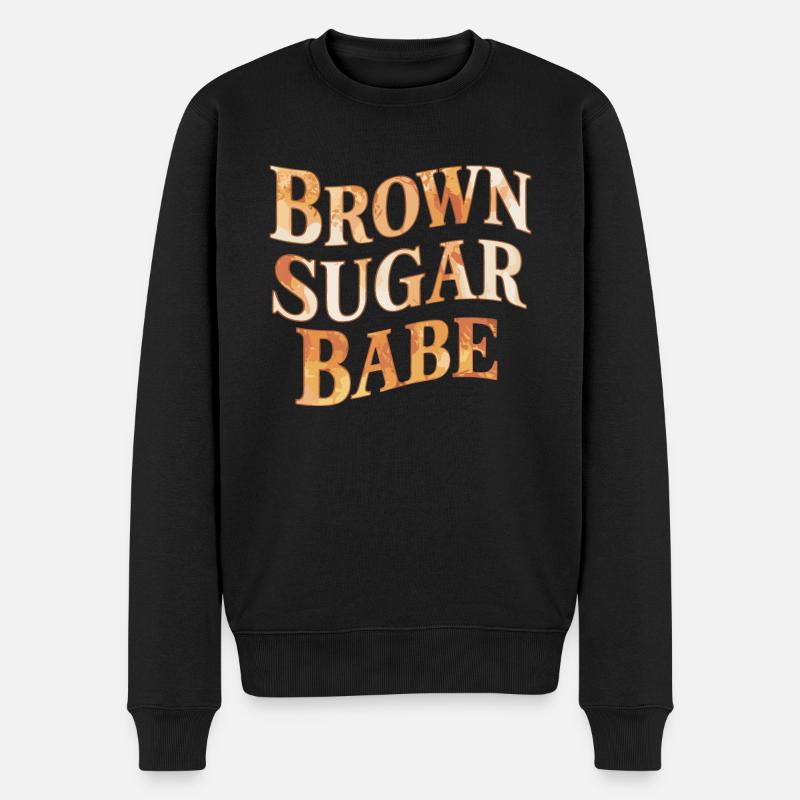 Inspirierendes Brown Sugar Babe - Männer Premium Bio Pullover - Schwarz