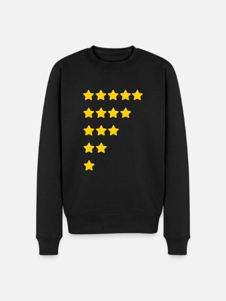 Sterne Bewertung - Männer Premium Bio Pullover - Schwarz