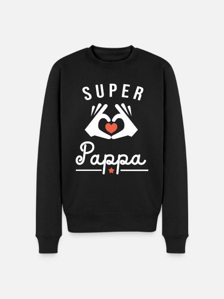 super pappa gift pappa - Men's Premium Organic Jumper - black