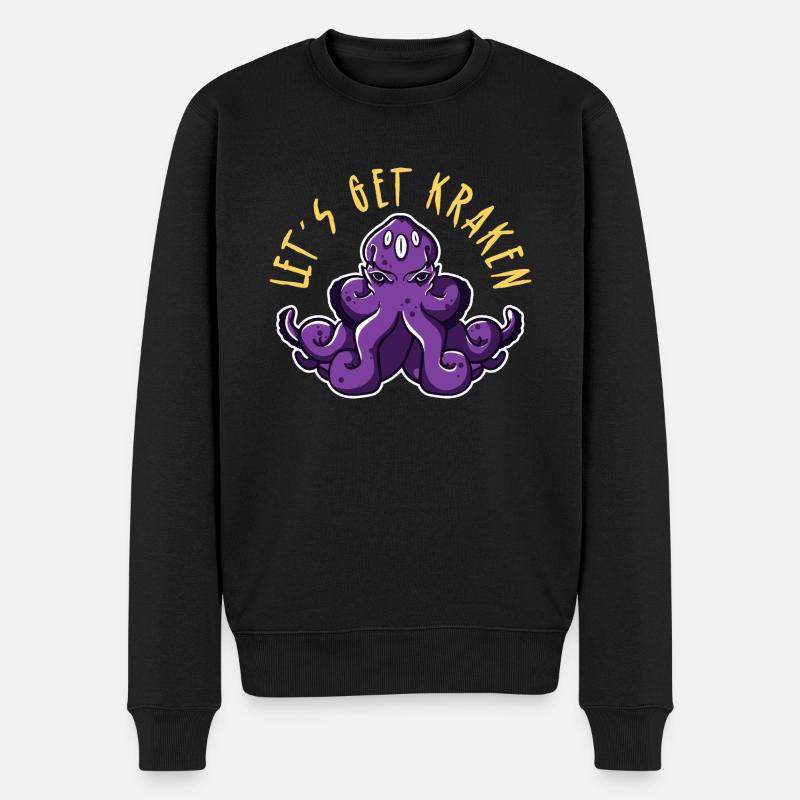 Allons faire Kraken Funny Octopus - Pull Premium bio Homme - noir