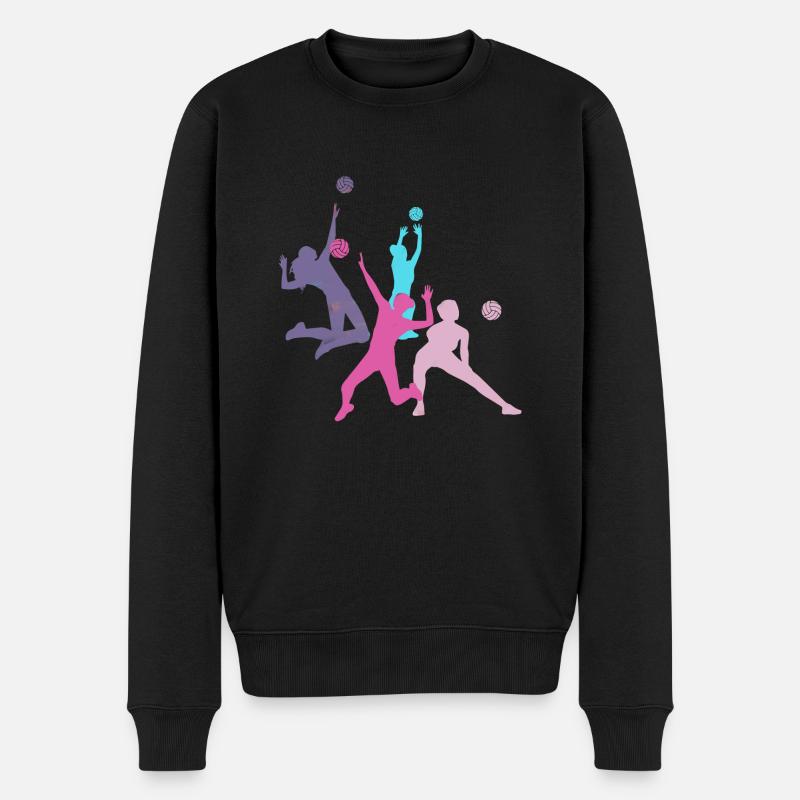 volley-ball,volleyballer,beachball,graffiti,rose - Pull Premium bio Homme - noir