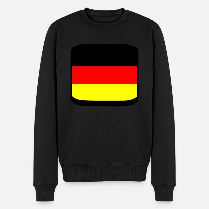 Deutsche Flagge - Männer Premium Bio Pullover - Schwarz