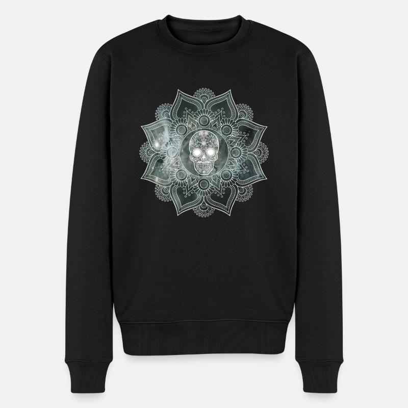 Crâne de Mandala - Pull Premium bio Homme - noir