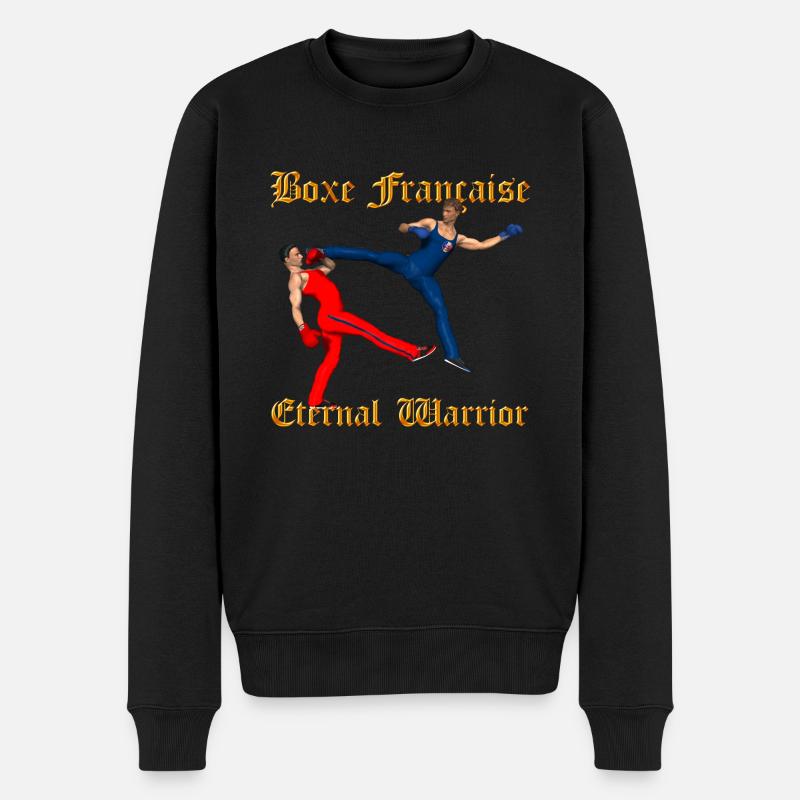 Savate Krieger - Männer Premium Bio Pullover - Schwarz