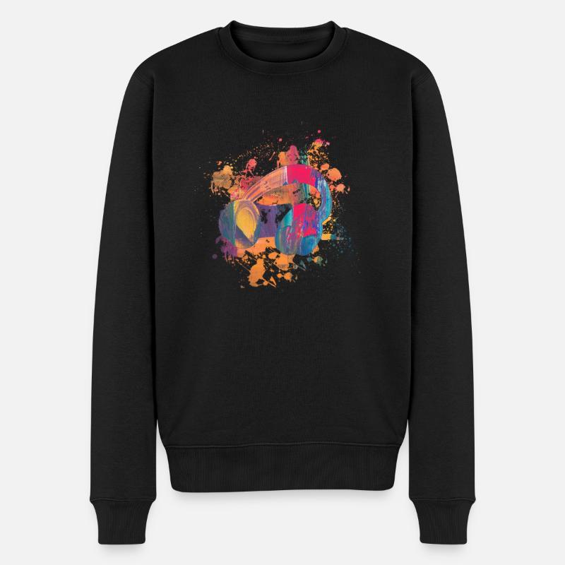 ColorBeatzzz - RAOS Kopfhörer Art Style - Männer Premium Bio Pullover - Schwarz