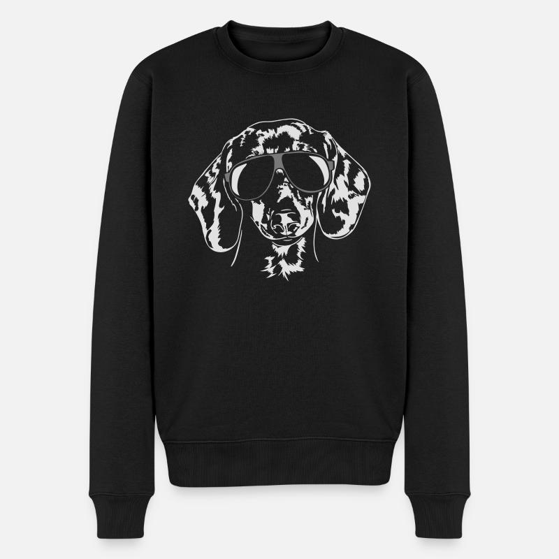 DACHSHUND DACKEL cool - Männer Premium Bio Pullover - Schwarz