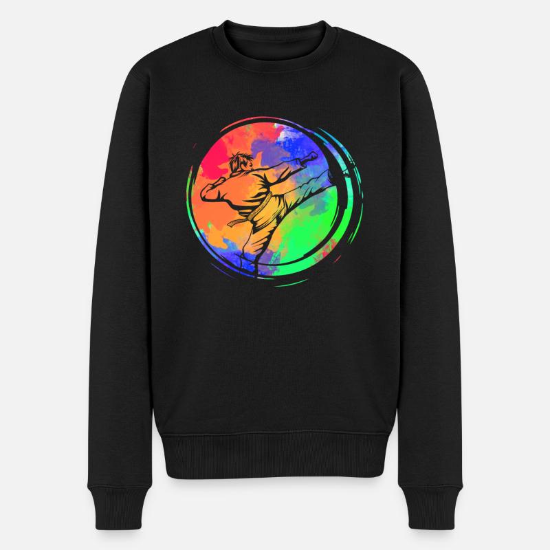 Karate - Männer Premium Bio Pullover - Schwarz