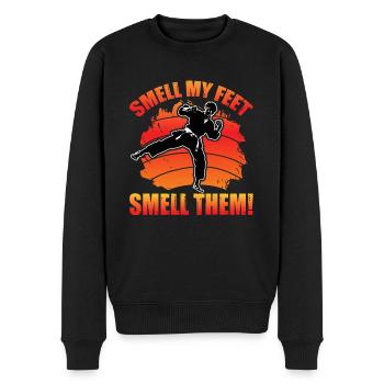 Smell my feet Smell Them - Men's Premium Organic Jumper - black - Front - Nico (187cm)