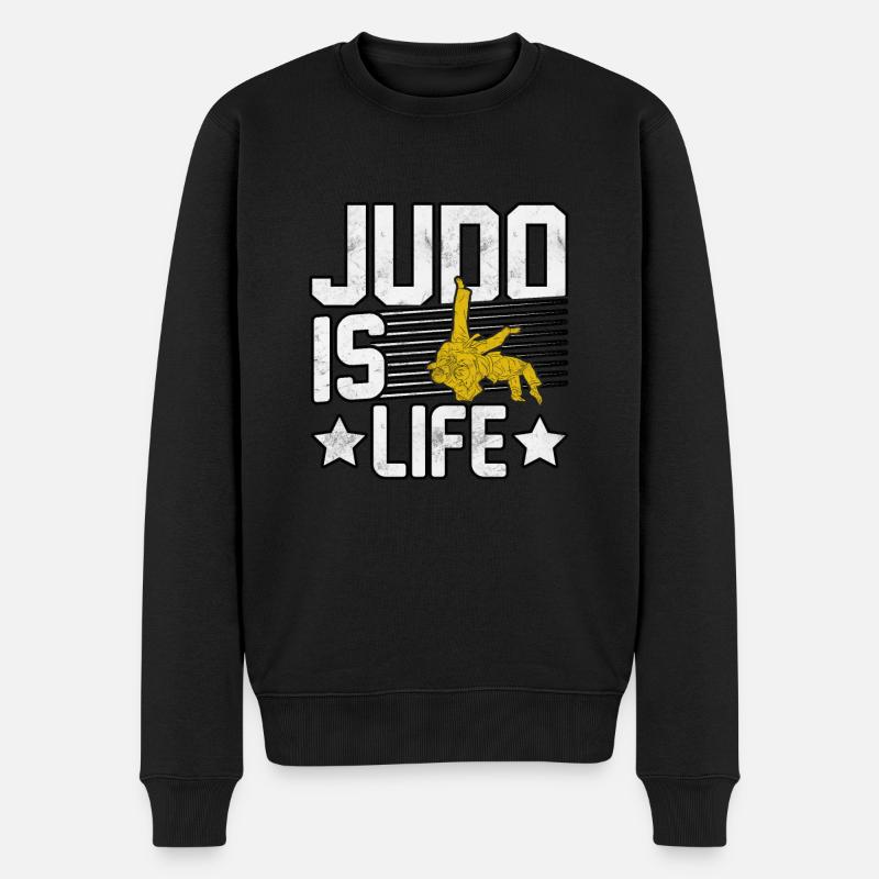 Judo ist Leben - Männer Premium Bio Pullover - Schwarz