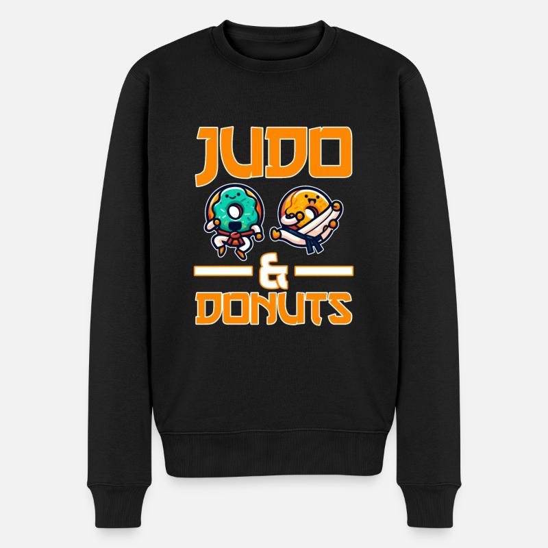 Judo und Donuts - Männer Premium Bio Pullover - Schwarz
