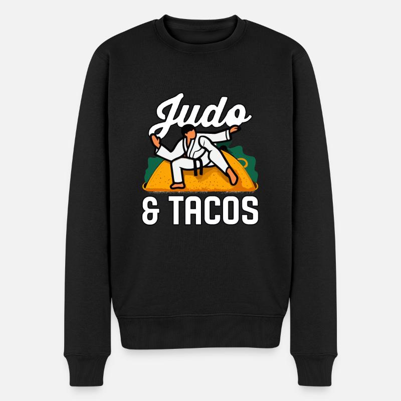 Judo und Tacos - Männer Premium Bio Pullover - Schwarz