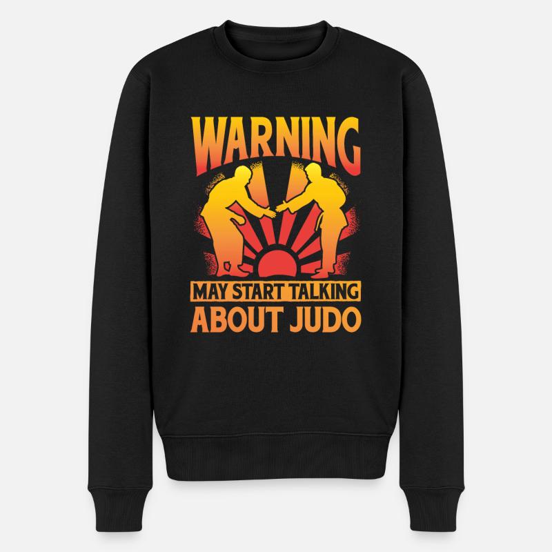 Attention peut parler de Judo - Pull Premium bio Homme - noir