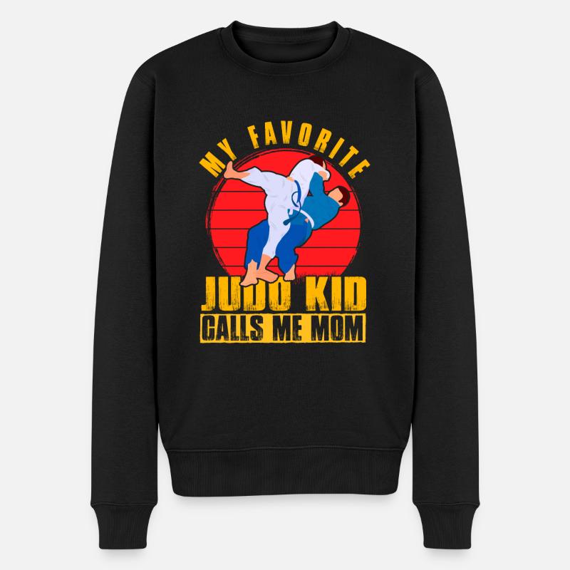 Mein Lieblings-Judo-Kind nennt mich Mama - Männer Premium Bio Pullover - Schwarz