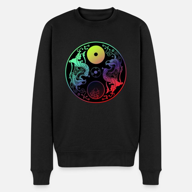 Yin Yang - Männer Premium Bio Pullover - Schwarz
