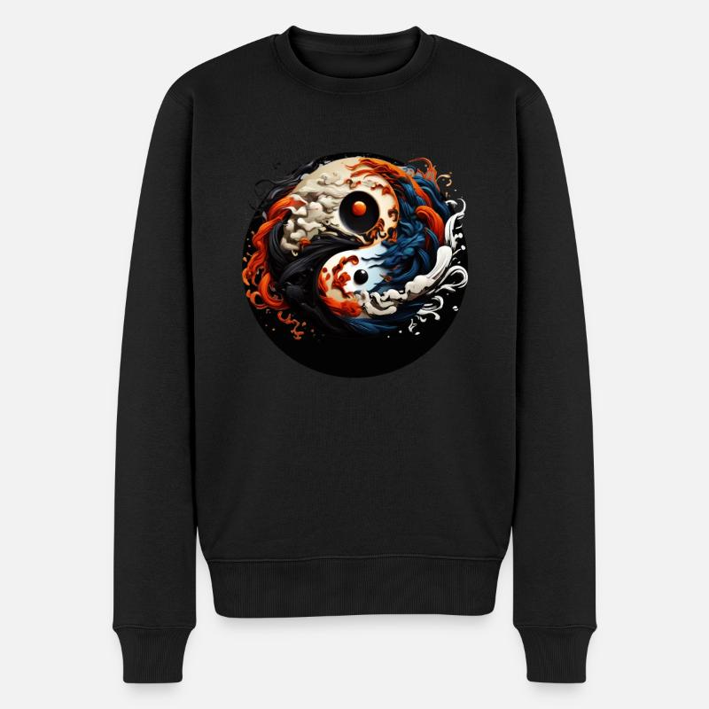 Yin Yang - Männer Premium Bio Pullover - Schwarz