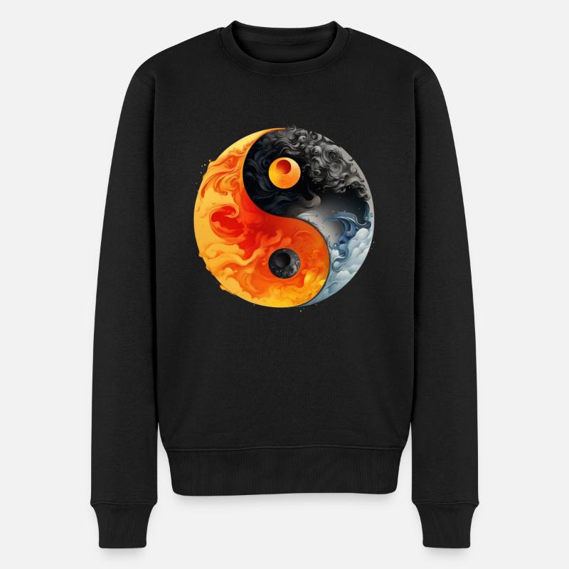 Yin Yang - Männer Premium Bio Pullover - Schwarz