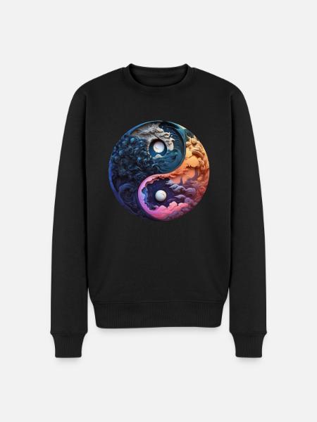 Yin Yang - Men's Premium Organic Jumper - black