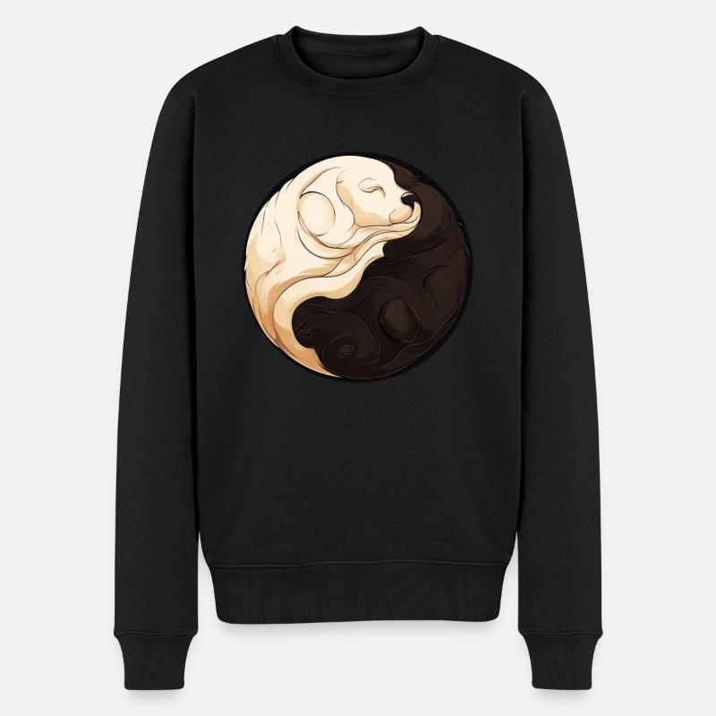 Chiot Yin Yang - Pull Premium bio Homme - noir