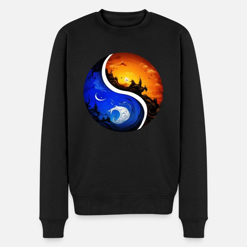 Yin Yang - Männer Premium Bio Pullover - Schwarz
