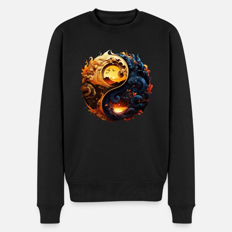 Yin Yang - Pull Premium bio Homme - noir