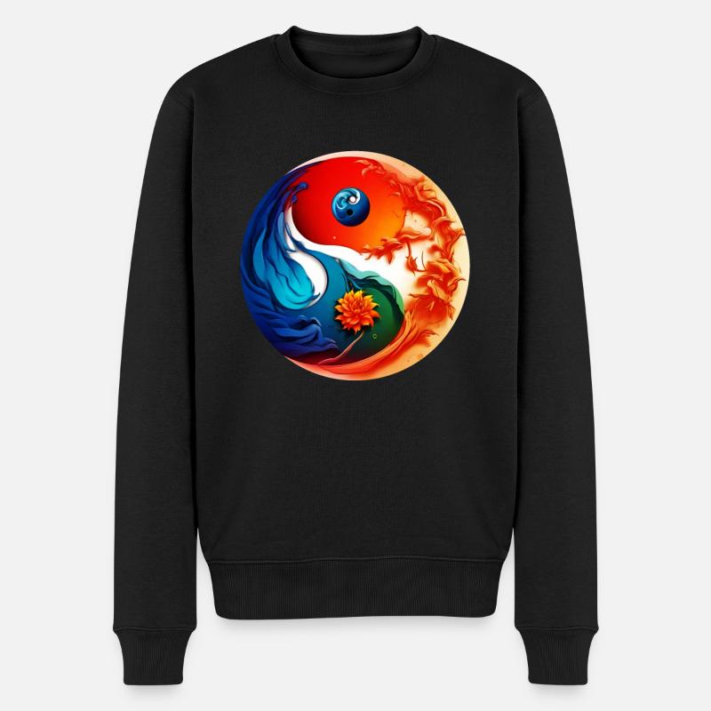Yin Yang - Männer Premium Bio Pullover - Schwarz