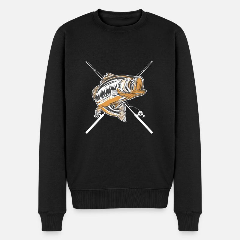Angler - Petri Heil Fischen - Männer Premium Bio Pullover - Schwarz