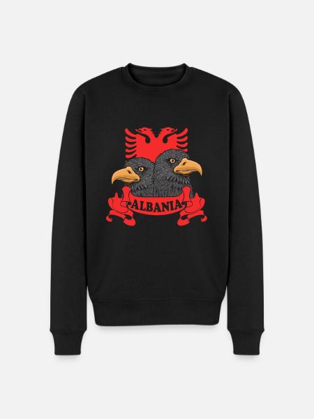 Albanien Flag albanske Ørn - Økologisk premium-sweatshirt til mænd - sort