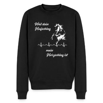 Pferde T Shirt - Männer Premium Bio Pullover - Schwarz - Vorne - Nico (187cm)