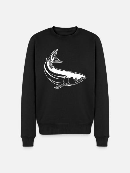 Vector fish motif - Men's Premium Organic Jumper - black
