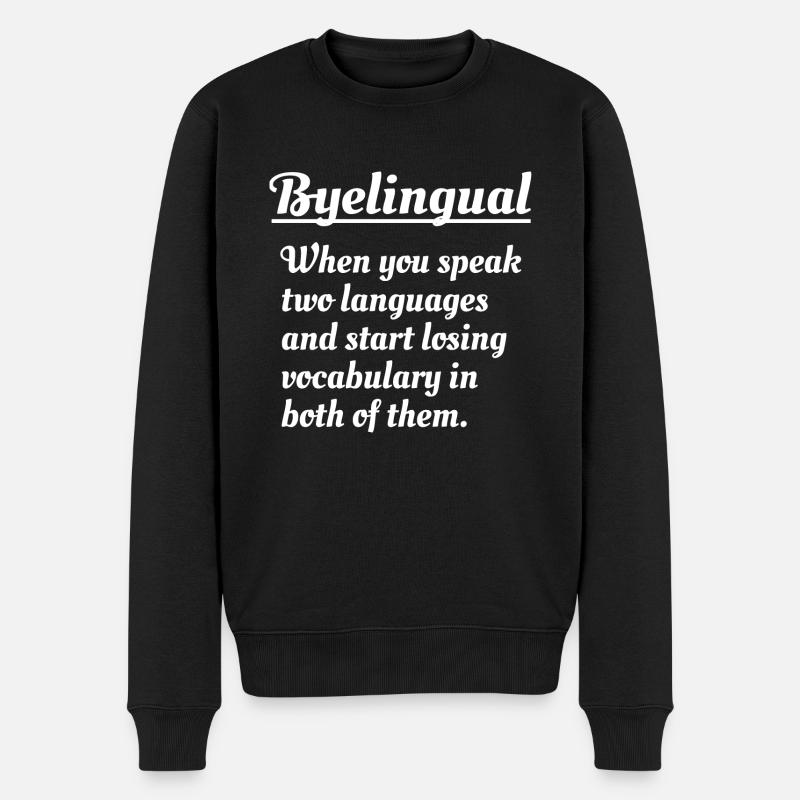 Byelingual Drôle Bilingue Bilingue - Pull Premium bio Homme - noir