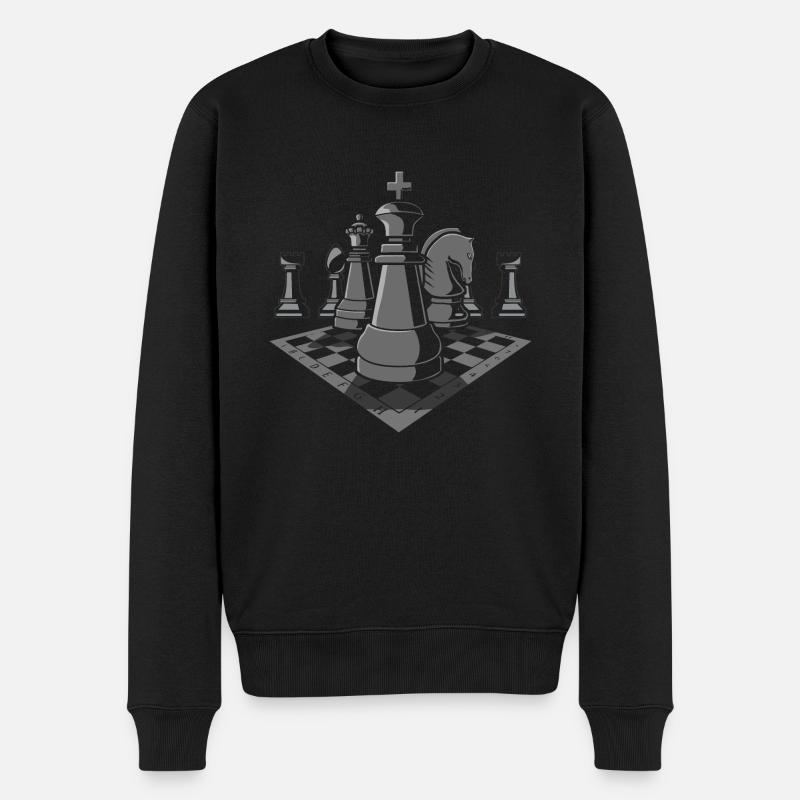 Schach Schachfigur - Männer Premium Bio Pullover - Schwarz