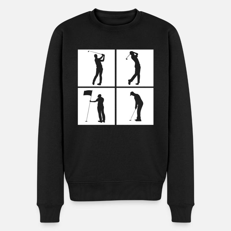 Golf Golfer Golfen - Männer Premium Bio Pullover - Schwarz
