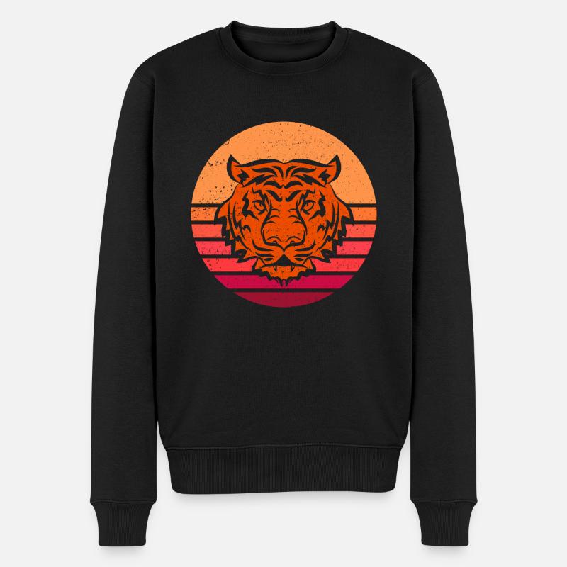 Klassischer Tiger - Männer Premium Bio Pullover - Schwarz